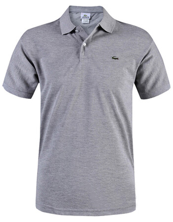 法国鳄鱼polo衫男夏2018新款加大码休闲lacoste珠地棉短袖t恤 灰色 7
