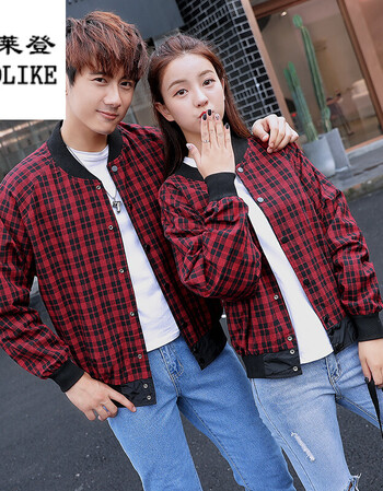 双面穿情侣装夹克男士秋季新款港风修身两面穿男女款棒球服青年帅气