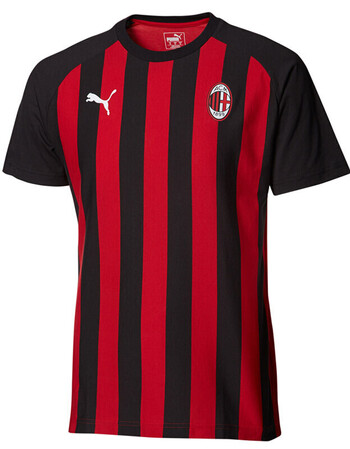代购puma彪马男短袖2018新款ac米兰球衣足球服训练透气运动t恤 754726