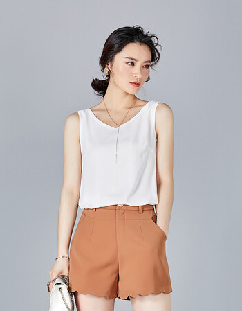 无袖上衣女式背心夏新款短款外穿宽松吊带背心女雪纺打底衫 白色 xl