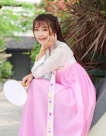 日常装女春夏绣花齐胸襦裙古装女服装仙女清新淡雅 卿玄粉色上儒 襦裙