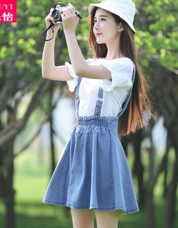 青少女初恋的感觉清新气质学生高中大学生女生2018新款学生套装蓬蓬裙