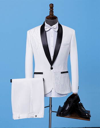 演出服男新款个性潮流表演服歌手主持人服装婚庆司仪礼服西服套装