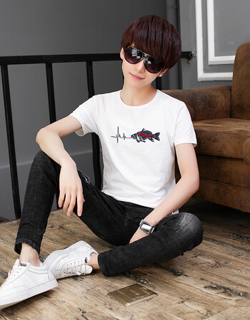 珂梵图青少年短袖t恤16男孩夏季半袖棉14初中学生男装13-15岁男生夏装