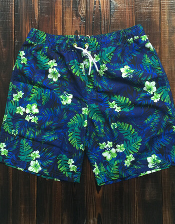 度假沙滩休闲印花裤衩沙滩裤男速干情侣短裤女泳裤 海边度假五分裤