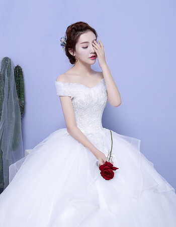 2018秋冬新娘简约抹胸婚纱礼服一字肩韩版齐地显抹胸婚纱 白色 l