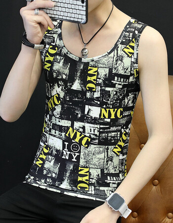 男装 马甲/背心 黑法儿(hei fa er) 花纹身外穿黑社会吊带青年无袖