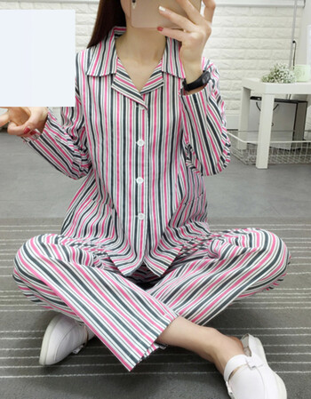 病号服 病号服女衬衫韩版住院衣服短袖医院病号服男长袖竖条纹患者