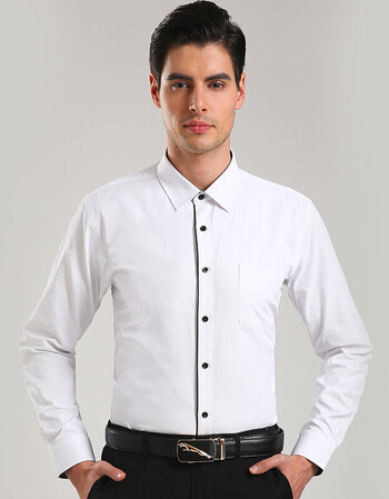 衬衫男装商务休闲春秋季寸衫男衬衣职业正装工作服白衬衫韩版修身免烫