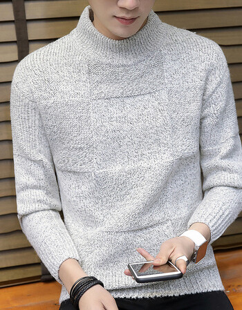 冬季毛衣男半高领潮流加厚男士毛线衣韩版针织衫男保暖男装打底衫