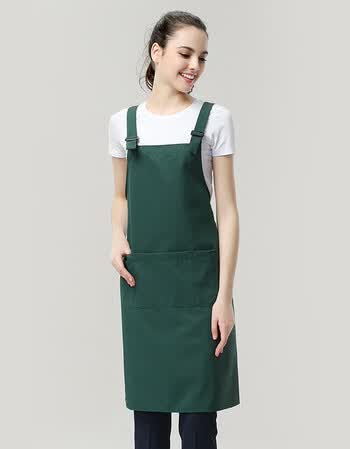 围裙定制logo咖啡火锅店时尚广告星巴克厨房服务员工作服印字夏天