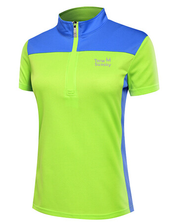 户外速干衣女短袖薄款大码跑步透气运动服恤修身显瘦上衣 荧光绿 xl