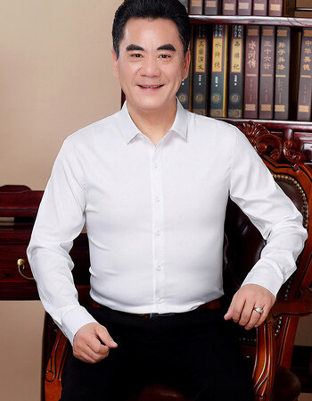 爸爸装春秋男长袖衬衣中年大码休闲男装老年商务衬衫宽松薄款寸衫