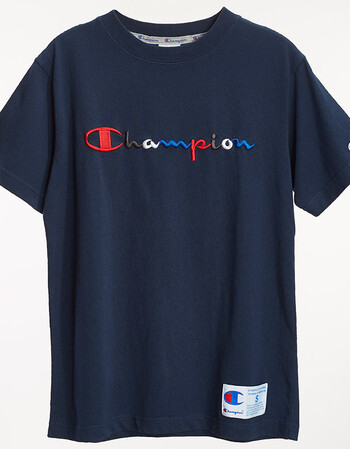 supremechampion 日版半袖情侣款彩色草写logo立体刺绣短袖t恤男女潮