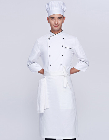 剑貂(jiandiao)厨师工作服长袖防水秋冬装酒店餐饮后厨房厨师长厨师服