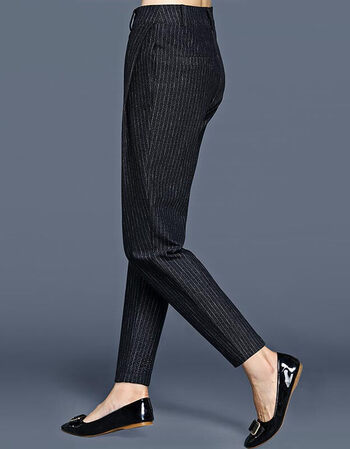 哈伦裤女春秋2018新款宽松高腰大码女裤子胖mm小脚九分休闲西装裤