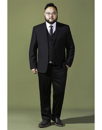 男士胖子西服套装新郎婚礼休闲西装正装胖人肥佬特大号三件套装加肥