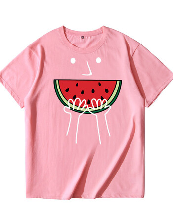 公寓同款衣服男曾小贤张伟胡一菲陈美嘉唐悠悠女夏装短袖t恤 粉西瓜