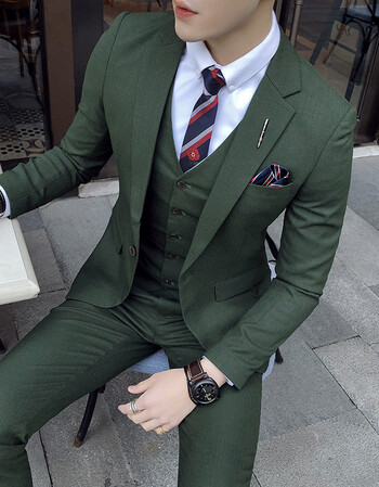 西服男套装修身韩版英伦风休闲结婚正装小西装套装男新郎帅气潮流