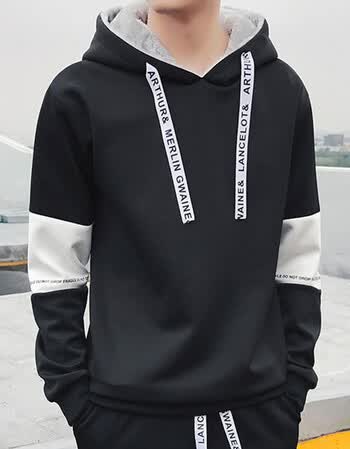 冬季男套装运动加厚冬季卫衣男套装休闲运动帅气一套衣服中学生加绒
