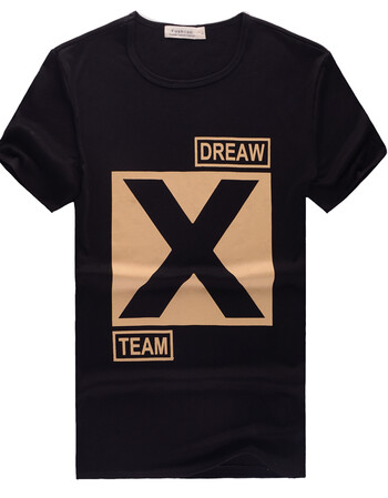 t恤 男 短袖t恤男 圆领男装t恤2016男士夏季短袖体恤韩版 team/黑色