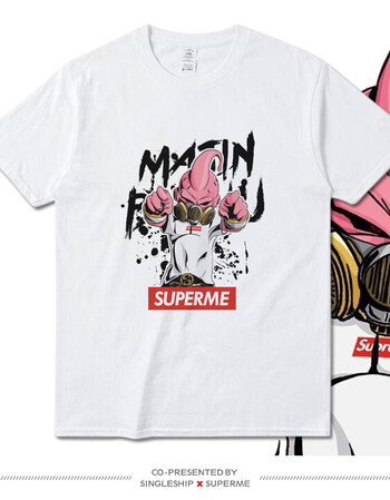 代购七龙珠t恤男supreme孙悟空魔人布欧短袖superme潮牌联名上衣bape