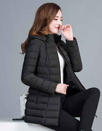 【京东精选】2018冬装新款中长款大码显瘦棉衣女连帽加厚保暖棉服中年