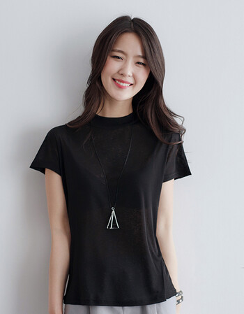 韵2016韩版夏纯色短袖t恤女宽松百搭半袖t恤打底衫女装女士上衣 黑色