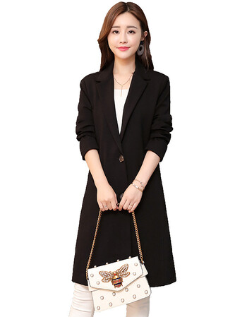 宝芮雅莉2018春秋季新款女装韩版休闲小西装外套女中长款女士小西服女