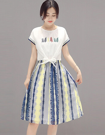 女装 连衣裙 漫鲨恋(manshalian) 九彩2016夏季新款韩版时尚百搭字母