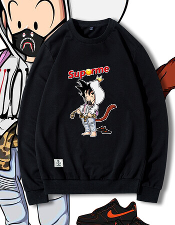 七龙珠孙悟空卫衣男潮牌卡通冬季套头联名加绒加厚动漫衣服外套ow商务