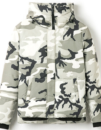 秋冬 新品 冬天 冬季加拿大鹅迷彩羽绒服男短款韩版潮牌宽松加厚外套