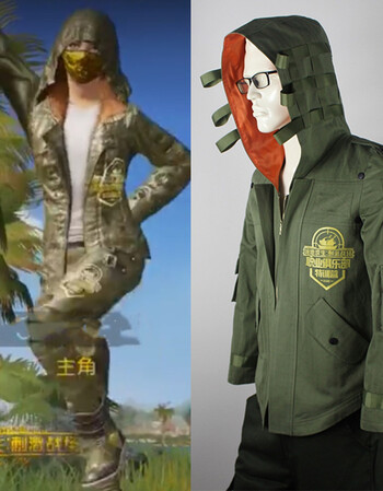 绝地求生同款风衣吃鸡风衣学生绝地求生外套周边同款男儿童衣服装co 白色