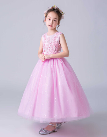 秋季儿童晚礼服婚纱长袖公主裙连衣裙女童花童女生小女孩蓬蓬裙子 b05