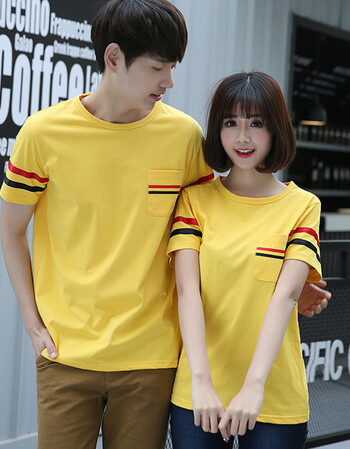 夏季新款t恤情侣装圆领短袖时尚韩版休闲款短袖工作服班服定制dry印花