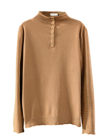 款文艺时尚按扣毛衣百搭纯色半高领打底衫内搭上衣针织套头衫 深棕色