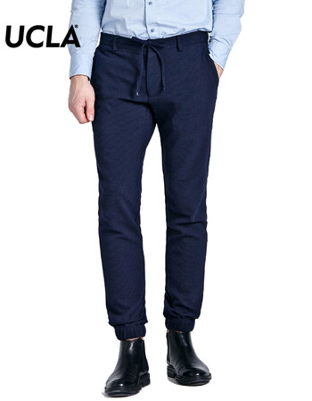 ucla 2016新款秋季 男装商务休闲 弹力运动慢跑长裤 宝蓝色/j 34_ 8折