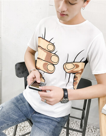 恶搞搞怪3d印花社会男衣服精神小伙短袖奇葩创意t恤男圆领夏季汗衫 手
