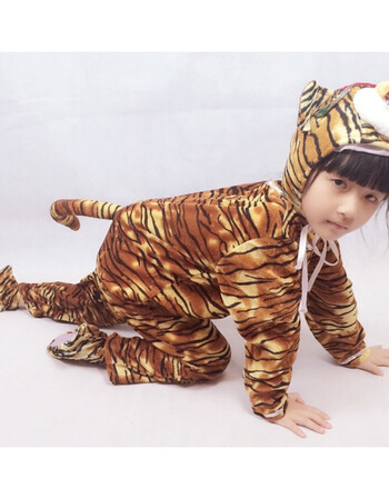 新款儿童老虎舞台演出服 动物服装老虎造型连体卡通表演