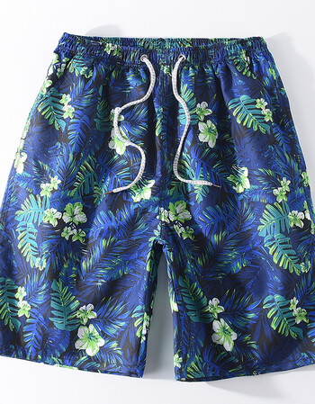 宽松大裤头男外穿半截花裤衩睡觉男女夏季海边沙滩裤大裤衩子短裤 绿