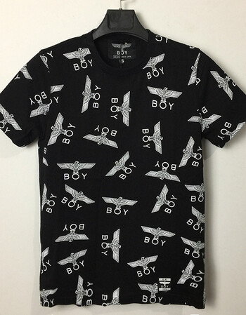 全身鹰满身老鹰烫金飞鹰纯棉宽松圆领短袖t恤男女情侣装夏 黑色胶印 m