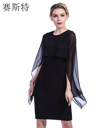 赛斯特新款夏季女装连衣裙 v0559 黑色 al(165/88)