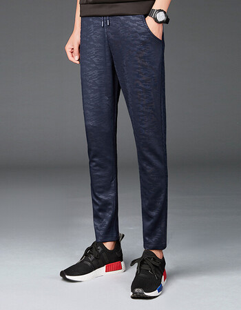 男士休闲裤男装男裤牛子三福2017新款裤子 蓝色 xxxxl