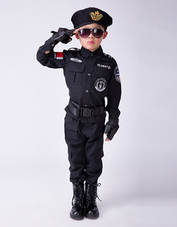 枪特警套装反恐套装装备儿童玩具警察衣服幼儿园 长袖 裤子 贝雷帽