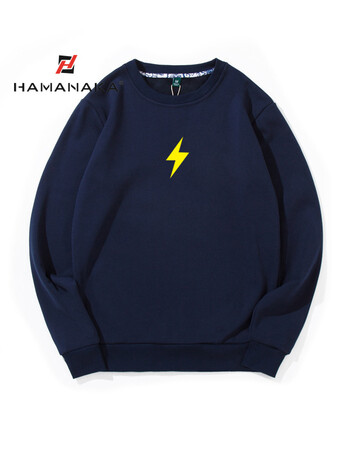 hamanaka 大码卫衣男装秋季小闪电潮牌套头卫衣男韩版圆领潮流学生