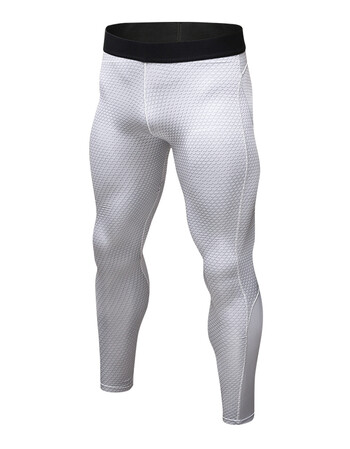 紧身裤男篮球训练运动短裤健身三分裤 速干透气高弹压缩打底裤 白色