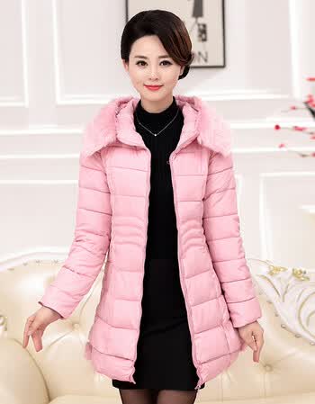 中老年棉衣女40-50岁中年女装冬装中长款羽绒服外套妈妈装棉袄女时尚