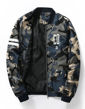 男装大码迷彩夹克男青年韩版商务修身加克上衣服外套1860 1860海军蓝