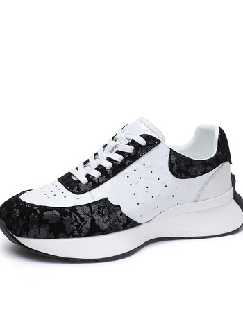 进口鸵鸟皮配色老爹鞋潮男撞色男士休闲鞋国潮小蛮腰慢跑鞋运动鞋迷彩