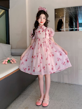 汤灵鼠童装女大童夏季连衣裙网红新款女孩公主裙夏款洋气儿童裙子女12